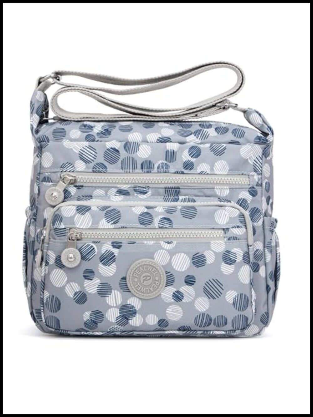 Pealwel Nylon Crossbody Satchel Purse with 10 Pockets Adjustable Strap